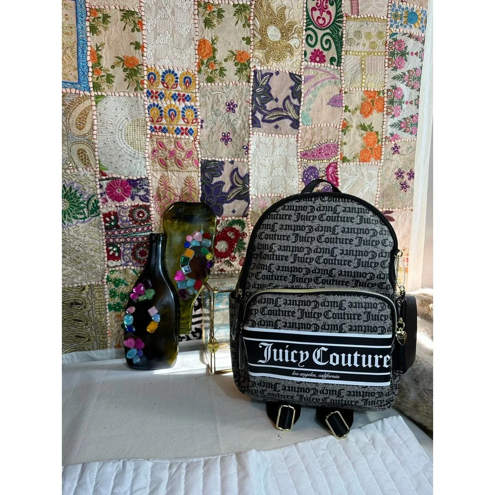 📚✏️🚌BACK TO SCHOOL Juicy couture blk backpack nwt - Picture 10 of 11
